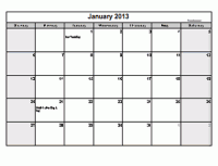 2013 Calendar in Word