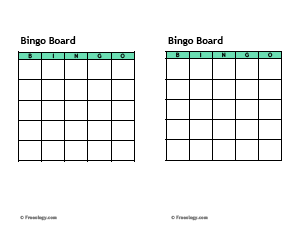 Blank Bingo Card Template Microsoft Word