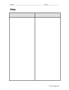 Two Column Chart Template