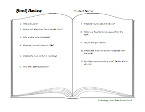 Book report graphic organizer elementary