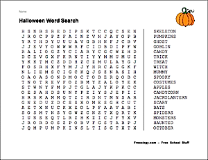 Halloween Word Search