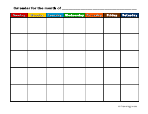 Colorful Printable Monthly Calendar Freeology