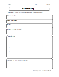 Book report graphic organiser