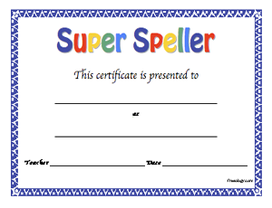 Super Speller Award