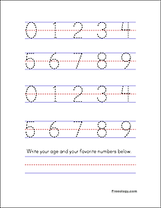 Traceable Numbers Worksheet