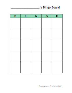 Free Blank Bingo Card Template