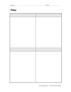 Four Square Graphic Organizer Editable Template