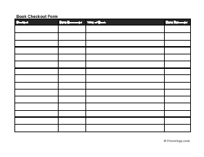 Classroom Library Book Checkout Form