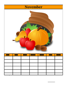 November Word Calendar