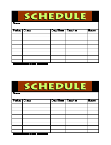 Class Schedule Form