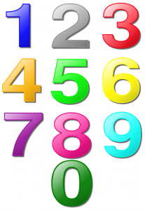 colored numbers one sheet