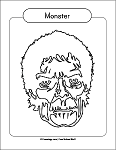 Monster Face Coloring Page