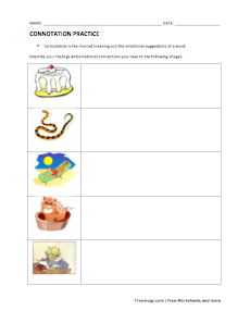 connotation practice worksheet with images