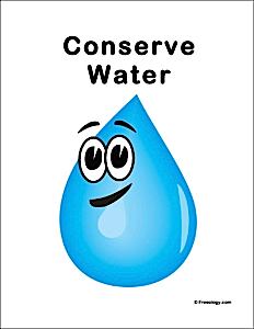 Conserve Water Classroom Sign