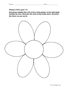 5 petal flower drawing