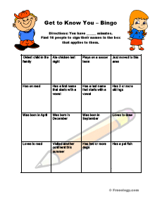 Classmate BINGO! Ice Breaker Activity