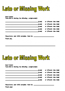 late missing work form