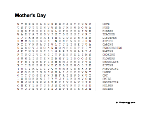 Mother's Day Wordsearch