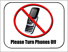 no phones classroom sign