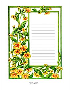 Yellow Flower Stationery Page