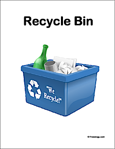 Recycle Bin Classroom Sign