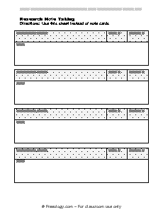 research notes sheet