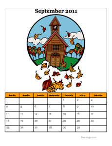 September 2011 Word Calendar