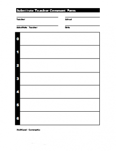 Substitute Lesson Plan Form Freeology