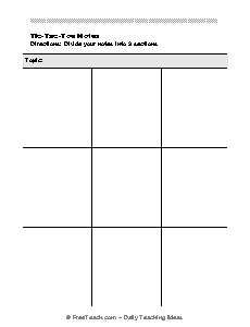 Free Note Taking Template from freeology.com