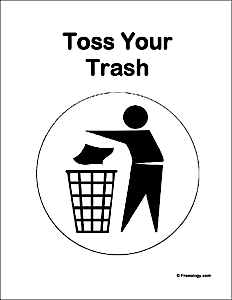 Toss Your Trash Classroom Sign