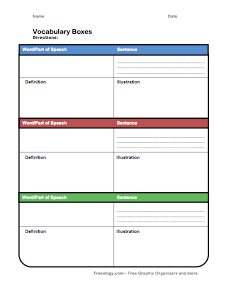 Vocabulary Boxes