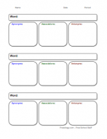 Vocabulary Boxes - Freeology