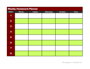 Homework Planner, Homework Tracker, Homework Organizer, Homework